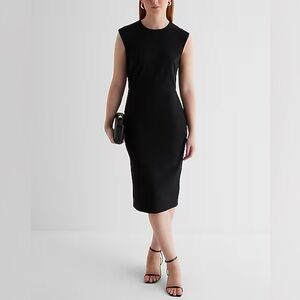 EXPRESS Midi Sheath Black Dress Size 4